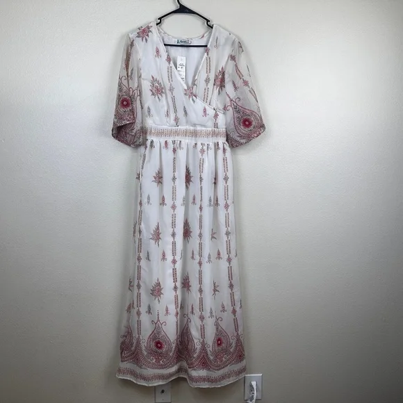 Lapogee Dresses | Nwt Lapogee Maxi Dress Size M | Color: Red/White | Size: M | Fm_Shop's Closet